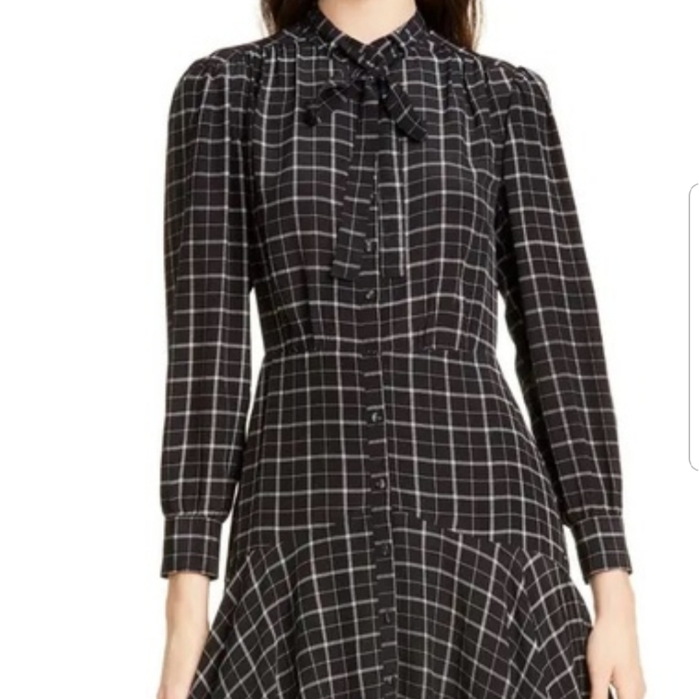 REBECCA TAYLOR black plaid dress.